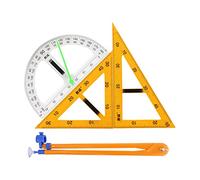 LOVIVER 4x Reglas de geometría matemática grande Número grande Juego de tamaño grande Regla de transportador Suministros de enseñanza para pizarra Profesores