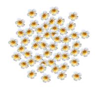 LOVIVER 50 piezas de flores artificiales de plumeria, accesorios decorativos para la cabeza, pinzas para el pelo de espuma floral para bodas en la, Diámetro 5 Cm