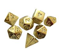 LOVIVER 7 Uds Dados de Varios Lados, Dados de Juego, D4-D20 Dados de Juego de rol Juego de Dados poliédricos, Dados acrílicos, para Juego de rol, Juego de, Dorado