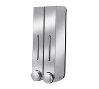 LOVIVER ABS Soporte de Pared dispensador de jabón Bomba Botella para jabón líquido Champú Gel de Ducha loción - Doble de Plata