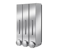 LOVIVER ABS Soporte de Pared dispensador de jabón Bomba Botella para jabón líquido Champú Gel de Ducha loción - Triple de Plata