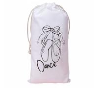 LOVIVER Bolsa de Danza Bolsa de Calzado de Ballet Estuche para Zapatillas de Punta Funda para Zapatos de Jazz de con Cordón Ajustable Protege de Polvo y, Blanco Terciopelo