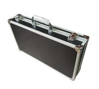 LOVIVER Bolsa para micrófono, carcasa dura Interior de espuma EVA, maleta para micrófono de aluminio portátil, resistente a impactos, caja de almacenamiento, negro