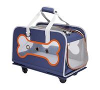 LOVIVER Bolso de Mano para Transportar Mascotas, Jaula para pasear, transportador para Perros y Gatos con Ruedas para Transportar Animales pequeños, Gatitos,