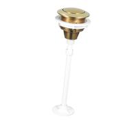 LOVIVER Botón de descarga de inodoro, fácil instalación, universal, redondo, de un solo toque, repuestos para baño de hotel, Oro