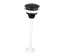 LOVIVER Botón de descarga de inodoro, fácil instalación, universal, redondo, de un solo toque, repuestos para baño de hotel, Negro