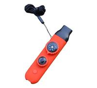 LOVIVER Brújula con Silbato de Supervivencia para Acampar, Linterna, Reflector portátil Ligero, Espejo y para Acampar y Hacer Kayak, Rojo