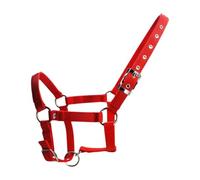 LOVIVER Cabestro para Caballo Ajustable Halter con Hebillas Metálicas Y Correas Adaptables Diseño Cómodo para Caballos Pequeños Accesorios Portátiles Adecuado, Rojo