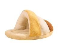 LOVIVER Cama para Perros pequeños con Forma de Cueva de Terciopelo, Nido para Dormir, Bonita caseta para Gatos, Saco de Dormir, Cama para Gatos para Regalo de, Amarillo, L