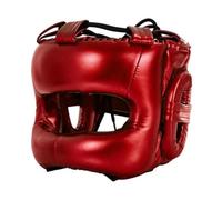 LOVIVER Casco de Boxeo Protector con Cobertura Completa Cabezal de Entrenamiento de Sparring Casco de con Correas Superiores Ajustables y Estructura Rígida, Rojo Metálico, Niño-S