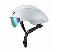 LOVIVER Casco para Ciclismo con Visera Incorporada Estructura de Espuma Antigolpes y Ventilación Múltiple Ajuste Personalizado Adecuado para Uso Deportivo y Urbano, Blanco Plateado