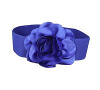 LOVIVER Cinturón elástico ancho para mujer, cinturón de flores, cinturón elástico para fiesta de Navidad, vestidos informales para mujer, azul
