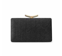 LOVIVER Clutch de Noche para Mujer Bolso de Mano Cartera Bandolera Sobre con Forma Rectangular Clásica Tacto Cierre Dorado Firme Estética Limpia Apto para, Array, Negro