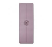 LOVIVER Colchoneta Deporte Fitness Esterilla Entrenamiento Tapete Suelo Guía Alineación PU Goma Estructura Sólida Adecuada para Pilates Estiramientos, Púrpura Taro, Doble Línea