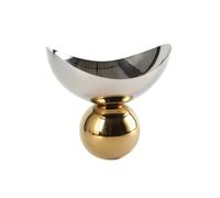 LOVIVER con Pedestal Dorado | Moderno, Escultórico, Recipiente, para Comedor, Cocina, Recibidor