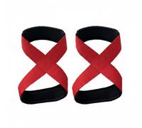LOVIVER Correa de Muñeca para Halterofilia Correas Levantamiento Cintas Entrenamiento Sujeción de con Acolchado de Neopreno Doble Bucle Antideslizante, Rojo