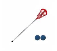 LOVIVER Crosse Juvenil de con Eje de Aluminio Palo Deportivo Cabeza Abierta con Encordado y Labio Curvo para Guiar Adecuada para Práctica en Campo Escuelas al, Rojo, Bastón De Iniciación