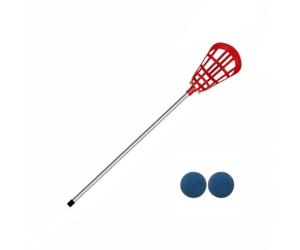 LOVIVER Crosse Juvenil de con Eje de Aluminio Palo Deportivo Cabeza Abierta con Encordado y Labio Curvo para Guiar Adecuada para Práctica en Campo Escuelas al, Rojo, Bastón De Iniciación