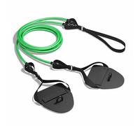 LOVIVER Cuerda Entrenamiento Natación con Banda Elástica Uniforme y Agarre Firme para Ejercicios Hombros y Tríceps Acuada para Entrenamiento Funcional en el Hogar, Negro+Verde, 50LB