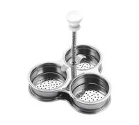 LOVIVER Escalfador de Huevos de Acero Inoxidable, 3 Huevos escalfados, Compacto, fácil de Limpiar, utensilio de Cocina, Soporte Antiadherente, Repuesto para