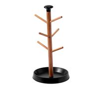 LOVIVER Estante para tazas de café, soporte para tazas de agua, estante de almacenamiento, secador, soporte para de té, organizador de pequeñas para encimera, Base Negra