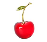 LOVIVER Estatua de Cereza de Fruta, Escultura de Cereza roja, artesanía, Centro de Mesa de Cristal, estatuilla de Cereza Moderna para estantería de Sala de