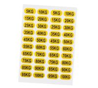 LOVIVER Etiquetas para apilar pesas, pegatinas con números de peso, calcomanías de 5 a 100 kg, etiquetas de peso, pegatinas de peso para entrenamiento,