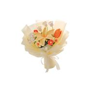 LOVIVER Flor de Crochet Bouquet Lily Flor Artificial Bouquet Home Floral Flower para Novia Día de San Valentín, Amarillo