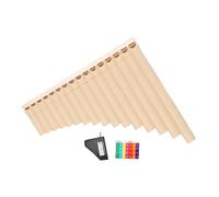 LOVIVER Instrumento de flauta de pan, llave de C con pegatina de nota musical y bolsa de transporte, 16 pipas, instrumento musical popular duradero para