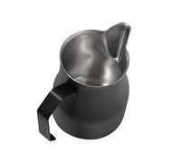 LOVIVER Jarra para Espumar Leche, Jarra para Espumar Leche Y Café, Accesorio para Máquina de Café Expreso con Mango de Escala, Taza Medidora de Leche Y Café P, Negro 350ml, Individual