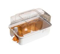 LOVIVER Jaula de Transporte para hámster, Jaula de Viaje para Conejillos de Indias, Jaula de Salida para Mascotas, Transpirable, portátil para, Conejos, Naranja, Style B