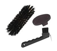 LOVIVER Kit de Aseo para Caballos, 3 cepillos para Cascos, Ecuestre, almohaza, Juego de cepillos para Aparejos de Caballo para propietarios de equinos, Negro