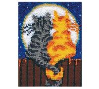 LOVIVER Kits de de pestillo de Alfombra Kits de Hilo de de Alfombra de Bricolaje Regalo de Festival Hecho a Mano Kit de Alfombra de Gancho, abrazar a los Gatos