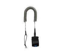 LOVIVER Leash para Tabla Paddleboard Correa Ajustable Enrollada TPU Refuerzo Acero Cierre Muñeca Neopreno Junto con Bolsillo Adaptable para Surf y Actividades Acuáticas, Gris Humo