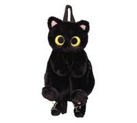 LOVIVER Lindo Animal de Peluche Gato Mochila Mochila de Viaje con Correas Ajustables Mochila Escolar Mochila para Adolescentes Adultos y niños, Negro
