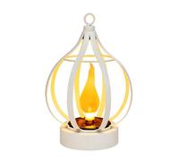 LOVIVER Linterna Colgante Solar Metal con Anilla Colgado Recargable Lámpara Solar Llama Portátil Lámpara Exterior con Cuerpo Jaula para Patio, Balcón,
