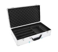 LOVIVER Maleta portátil de aluminio para micrófono, caja de almacenamiento de sistema de micrófono, bolsa de micrófono profesional carcasa dura Interior de, Plata