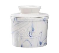 LOVIVER Mantequera francesa con tapa y tostadas, de gran capacidad, para mostrador, recipiente para, recipiente para para, Mármol Azul