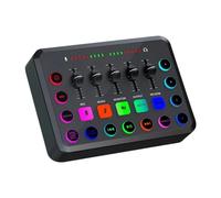 LOVIVER Mezclador de audio Mezclador de DJ Mezclador de sonido con efecto de retardo de reverberación de 5 canales, Consola de mezcla de placa de sonido, para
