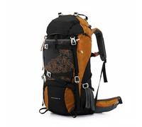 LOVIVER Mochila Impermeable Senderismo Mochila Trekking Mochila Camping Mochila Viaje con Nylon Resistente y Silbato de Emergencia con Tirantes Acolchados y, Marrón, Marrón