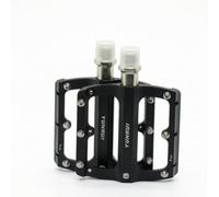 LOVIVER Pedal de Bicicleta Pedales Planos de Aluminio Textura de Agarre Eje Resistente Rosca Estándar Adecuado para Ciclismo Diario Rutaargas Paseos Familiares, Negro