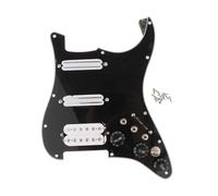 LOVIVER Piezas de repuesto para pastillas ST Pickguard SSH precableadas, pieza de repuesto para guitarra, placa rascadora para accesorios de guitarra modernos, negro
