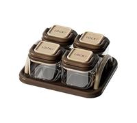 LOVIVER Plato Organizador de Secos, Cuencos para, Plato Decorativo Sellado para Servir refrigerios, Tarro de Cubierto para Sala de Estar, Color Madera, 4 Tazones