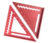 LOVIVER Regla triangular de 45/90 grados, calibrador portátil, resistente al desgaste, métrica de carpintero para mejoras en el hogar, Rojo
