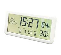 LOVIVER Reloj de Escritorio Reloj Despertador Digital - Pantalla fácil de visualización de/Fecha/Temperatura Noche o, Blanco