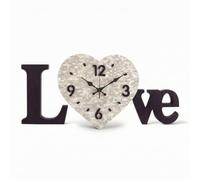 LOVIVER Reloj de Pared Acrílico Reloj Decorativo Reloj Silencioso Reloj de Reloj Moderno con Forma de Corazón y Motivo Molesto y de Fácil Lectura Adecuado para Sala Dormitorio 45cm