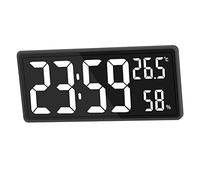 LOVIVER Reloj de Pared Digital Grande Pantalla de Temperatura y Humedad 12/24H Reloj electrónico de Gran número para el Dormitorio Oficina Granja, Blanco