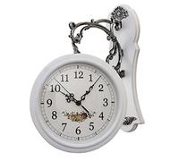 LOVIVER Reloj de Pared Vintage Relojes Colgantes Reloj de Pared de con silencioso para estación de Tren en, Blanco