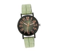 LOVIVER Reloj de Pulsera analógico para Mujer, Correa de Piel sintética con números arábigos, Regalo de cumpleaños, Verde