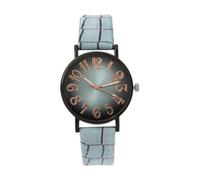LOVIVER Reloj de Pulsera analógico para Mujer, Correa de Piel sintética con números arábigos, Regalo de cumpleaños, Azul